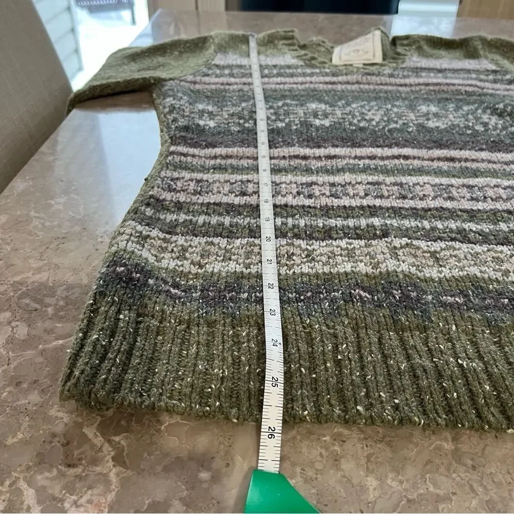 One on One vintage long sleeve v neck green sweater size large - Picture 5 of 9